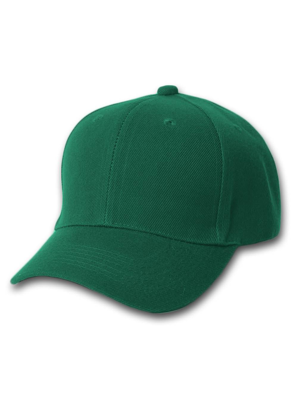 Chapeau à Visière Courbé Ajusté Simple, Vert Forêt 7 1/8