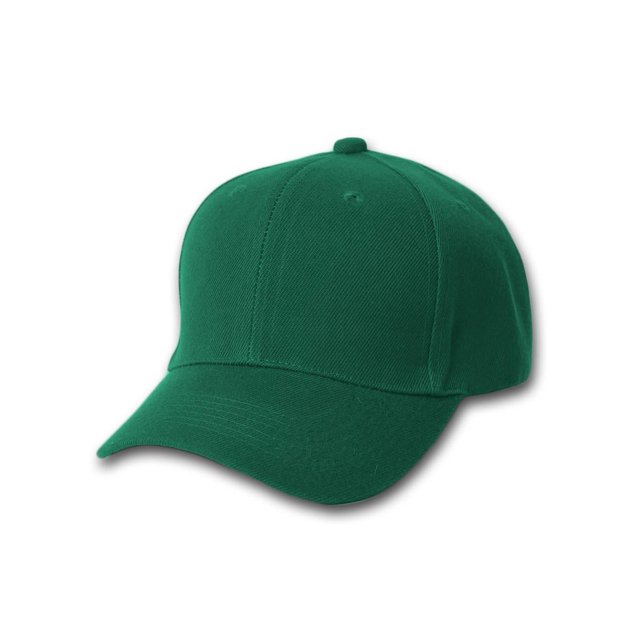 Chapeau à Visière Courbé Ajusté Simple, Vert Forêt 7 5/8
