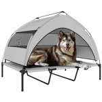 PawHut Elevated Dog Bed, Portable Raised Pet Bed with Canopy, Bag