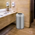 thumbnail image 2 of 13 Gallon Open Top Trash Can, 50 Liter Stainless Steel Rubbish Bin with Removable Inner Bucket, Commercial Round Waste Container for Home, Office, Kitchen, 2 of 8
