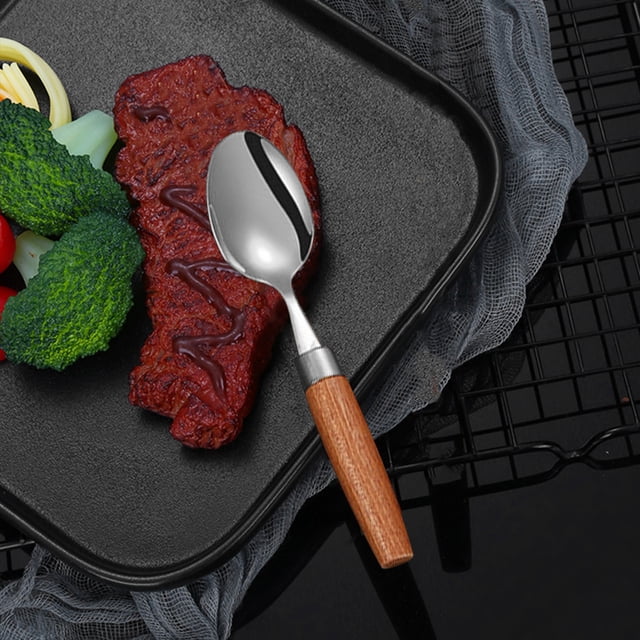 Ensemble de Couverts en Acier Inoxydable - Cuillère et Fourchette, Ustensiles de Cuisine, Compatible Lave-Vaisselle, Résistant à la, Argent, JKODE
