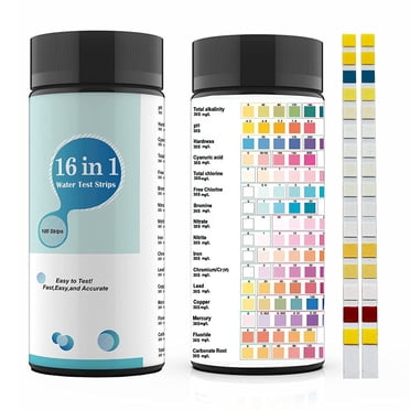 16 in 1 Water Test Kits,100PCS Drinking Water Testing Strips,Tap and Water Test Strip&ETesting for PH,Lead,Chlorine