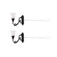 thumbnail image 1 of Milaget 2x Dollhouse LED Wall Sconces Ornament Building Sand Table Street Lights F, 1 of 9