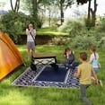 thumbnail image 2 of Outsunny 8' x 10' Reversible Outdoor Rug, Gourd Border, Blue, White, 2 of 10