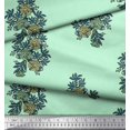 thumbnail image 2 of Soimoi Rayon Crepe Fabric Leaves & Floral Block Decor Fabric Printed Yard 46 Inch Wide, 2 of 3