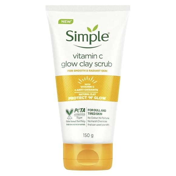 Simple Protect N Glow Exfoliant à l'Argile à la Vitamine C Glow 150 ml / Doux