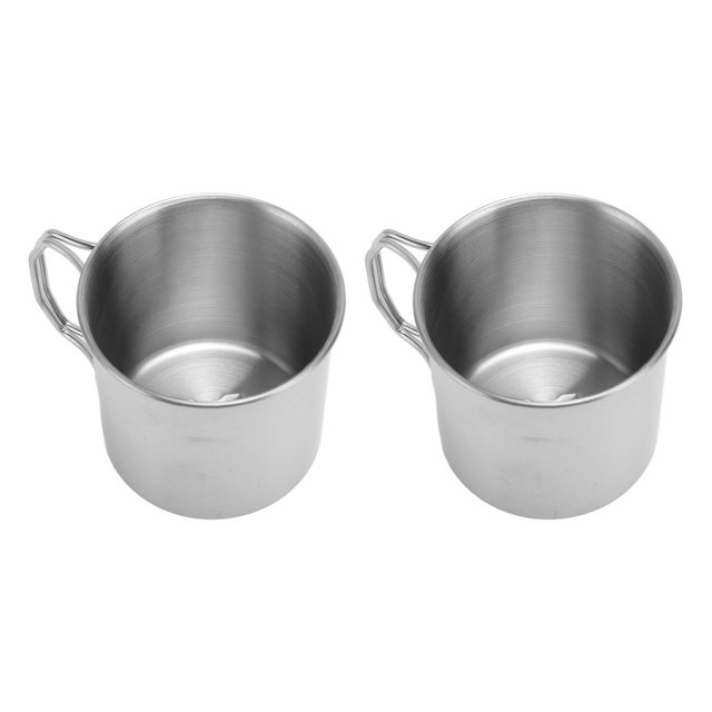Tasse de Camping Extérieure, Casserole de Cuisine Extérieure en Acier Inoxydable 304 avec Poignée Pliable pour Voyage Camping Randonnée