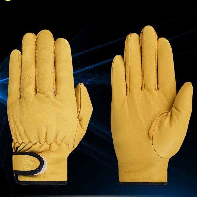 Gants en Cuir Gants de Travail Protection du Travail Résistants à l'Usure Jardin Travail Quotidien Outil de Protection