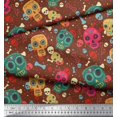 thumbnail image 3 of Soimoi Rayon Fabric Dot,Bone & Skull Print Sewing Fabric Yard 42 Inch Wide, 3 of 3