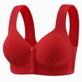 thumbnail image 1 of Lenpel Front Closure Bras for Women Comfortable Wireless Supportive Push up Bras Full Coverage Everyday Bralettes(Red,Small), 1 of 2