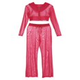 thumbnail image 3 of Women Beach Mesh Sheer Bikini Cover Up Swimwear Bathing Tops+Pants Set, 3 of 5