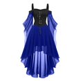 thumbnail image 1 of Robes Style Gothique pour Femmes Grande Taille Robe Midi Élégante avec Manches Évasées en Chiffon Tenue de Soirée Ourlet Irrégulier, 1 of 5