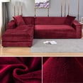 thumbnail image 1 of Velvet Sofa Cover Thick Elastic 1/2/3/4 Seater Sofa Cover for Living Room Velvet Plush L Shaped Corner Sofa Cover Couch Cover, 1 of 7