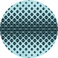thumbnail image 1 of Ahgly Tapis Rond Lavable en Machine Intérieur Transitionnel Moyen Vert Sarcelle, 6 Pieds Rond, 1 of 7