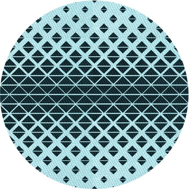 Ahgly Tapis Rond Lavable en Machine Intérieur Transitionnel Moyen Vert Sarcelle, 6 Pieds Rond