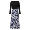 thumbnail image 4 of TJAZFJPA Robe Noire Aguichant Femme Manches Longues Imprimé Soirée Élégante Décontractée Mode Soirée Longue Robe Manches Bouffantes Robe Noire Serrée, 4 of 5