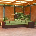 thumbnail image 1 of vidaXL 5 Piece Garden Lounge Set with Cushions Poly Rattan Brown, 1 of 4
