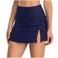 thumbnail image 2 of Qertyioot Jupe de Maillot de Bain pour Femme à Lacets Ourlet Coloré Plissée Pièce Unique, 2 of 4