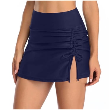XZNGL High Waist Bikini Swimsuit for Women Womens Sexy Solid Color Hem Pleated Lace Up Single Piece Swimsuit Skirt Sexy Bikini Swimsuit for Women High Waist Swimsuit for Women
