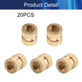 thumbnail image 4 of Wekity Knurled Insert Nuts, Female Thread Brass Embedment Nut M3x6mm H x 5mm OD Heat Set Insert Nut for Printing 3D Printer and More Projects 20Pcs-0621, 4 of 5