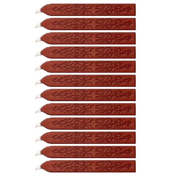 Xingzhi 12 Pieces Sealing Wax Arrow Pattern Sealing Wax Melt Signet for Birthday Easy to Use and Clean with Vintage Luster for Wine Jars brown red