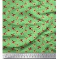 thumbnail image 1 of Soimoi Tissu en Viscose Georgette Vert Feuilles & Papillons Imprimés de Tissu au Mètre 42 Pouces de Large, 1 of 3