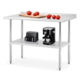 thumbnail image 1 of Table de Préparation Commerciale en Acier Inoxydable Yiwa, Certifiée NSF, 36 Po H, Tablette Réglable, Dosseret, Antirouille pour Cuisine, 1 of 8