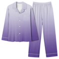 thumbnail image 1 of KIHOUT Pajama Sets for Women 2 Piece Gradation Printing Lapel Long Sleeve Button Shirt Loose Pants Comfortable Lounge Set, 1 of 2