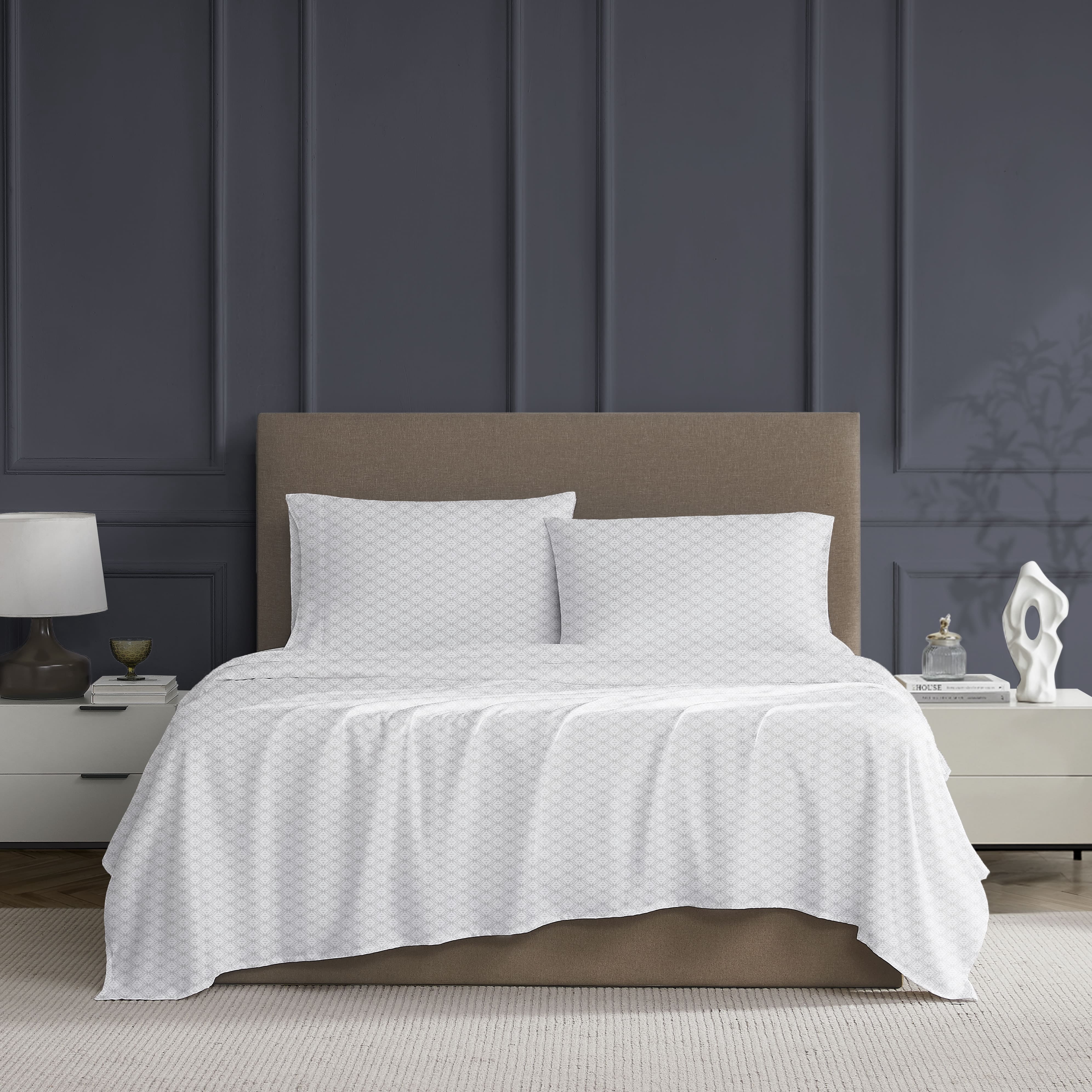 Ensemble de draps 100 % coton à contexture de 400 fils Hometrends, satin de coton
