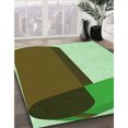 thumbnail image 3 of Ahgly Tapis Rond Lavable en Machine Intérieur Transitionnel Vert Pastel, 5 Pieds Rond, 3 of 7