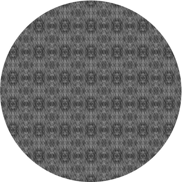 Ahgly Company Tapis de Zone Rond Gris Transitionnel pour Intérieur Lavable à la Machine, 3 Pieds Rond