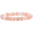 thumbnail image 1 of Angelstones Bracelet Extensible Unisexe en Perles Rondes de 8 mm en Morganite Pêche Naturelle, 1 of 2