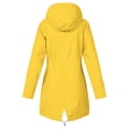 thumbnail image 4 of Women Solid Rain Jacket Outdoor Plus Size Waterproof Hooded Windproof Loose Coat, 4 of 6