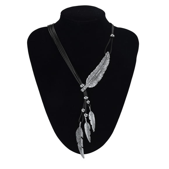 FcBaudy Necklace for Women, Jewelry for Women, Women's Jewelry Alloy Feather Antique Vintage Necklace Sweater Chain Pendant Jewelry Vintage Time Necklace
