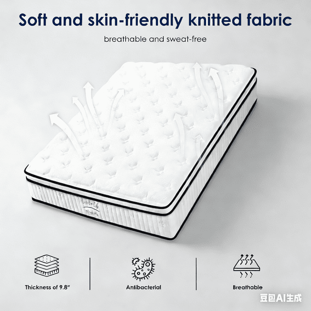 Anykoon 8 Inch Full Memory Foam Mattress, Hybrid with Pocket Springs, Medium Firm, Hypoallergenic, Compressed for Easy Setup & Transport