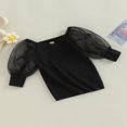 thumbnail image 4 of Robe de Princesse pour Tout-Petit Fille, Robe de Fête en Gaze à Manches Bouffantes, Mini Robe de Concours Décontractée, Vêtements, Noir, 2-3 Ans, 4 of 7