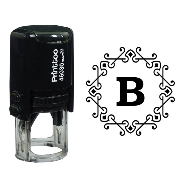 Printtoo Alphabet B Monogram Octagon Celtic Swirl Frame Self Inking Rubber Stamp Office Stationary