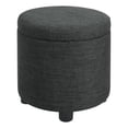thumbnail image 1 of Designs4Comfort Round Accent Storage Ottoman w/Reversible Lid in Gray Fabric, 1 of 7