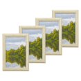 thumbnail image 1 of 4 Pcs Wood Picture Frames, 4 x 6 Inch Wooden Photo Frame, Photo Displays with Mat Glass Panel for Wall Tabletop Display, White Oak Color, 1 of 7