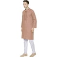 thumbnail image 2 of Maple Clothing Embroidered Kurta Set Cotton Indian Clothes for Men (Brown, 3XL), 2 of 5