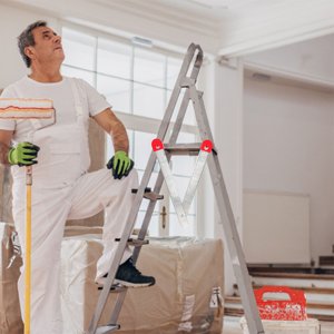 IDEANATEGRATE 2 Ensembles Support d'échelle pliante Aluminium galvanisé pour échelles à pas