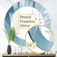 thumbnail image 4 of Designart 'Blue Modern Water III' Modern Mirror - Oval or Round Wall Mirror - 32x32, 4 of 4