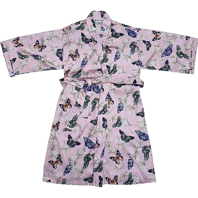 Anuschka Robe Imprimée pour Femmes - Collection de Vêtements de Nuit Faite de Polysoie 100 % Recyclée - Butterfly Melody, s