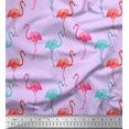 thumbnail image 1 of Soimoi Moss Georgette Fabric Flamingo Bird Printed Fabric 1 Yard 42 Inch Wide, 1 of 3