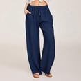 thumbnail image 2 of Timegard Lounge Pants for Women Elastic Waist Drawstring Lightweight Trousers Casual Solid Color Pants, 2 of 6