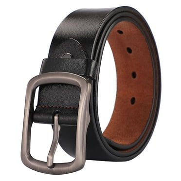 Clearance! Baberdicy Men Leather Belt Soft Leather Needle Buckle Belt Men Cowhide Casual Vintage Pants Black