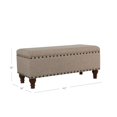 thumbnail image 3 of HomePop Traditional Fabric Large Storage Bench with Nailhead Trim in Tan, 3 of 11