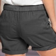 thumbnail image 5 of Plebaso Summer Womens Shorts Casual Drawstring Roll up Shorts Loose Solid Color Beach Shorts with Pockets, 5 of 5