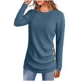 thumbnail image 1 of Women's Ribbed Sweater Set 2025 - Long Sleeve Tunic Leggings | Button Front Knit Pullover, 1 of 8