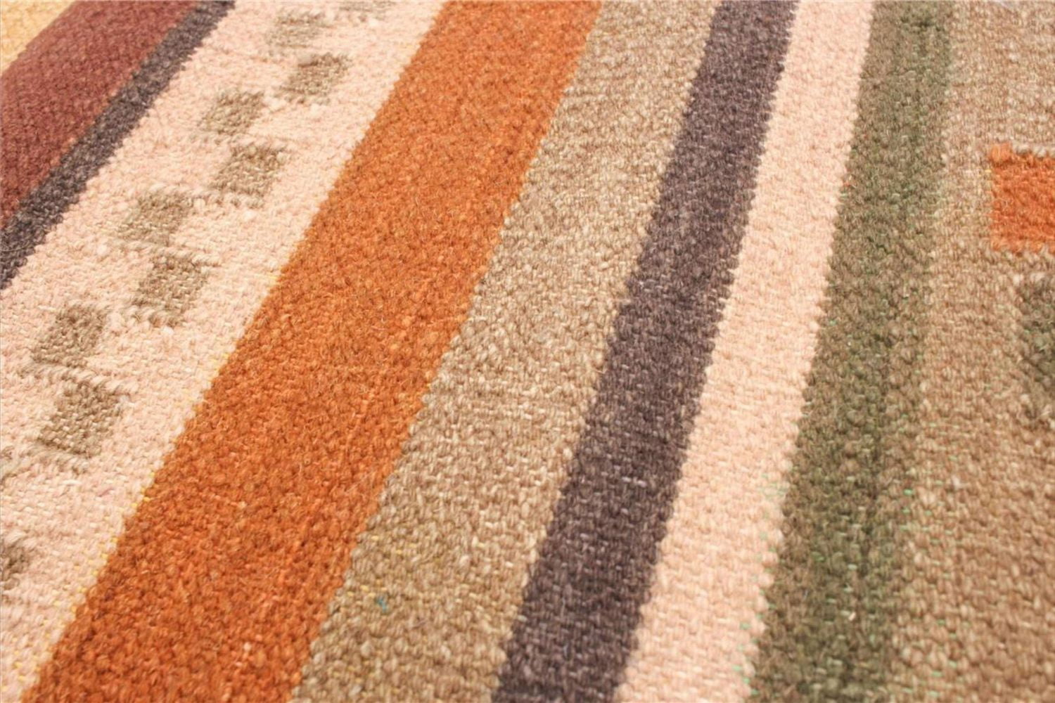 ECARPETGALLERY Tapis Fait à la Main pour Salon, Salle à Manger et Chambre à Coucher Géométrique Collection Organique & Pure 5'3" x 7'11" en Ivoire